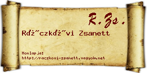 Ráczkövi Zsanett névjegykártya